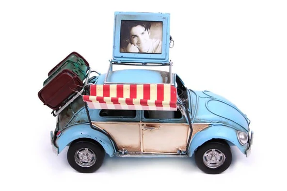 Dekoratif Metal Araba Çerçeveli ve Tenteli Vintage Hediyelik ürün görseli 1