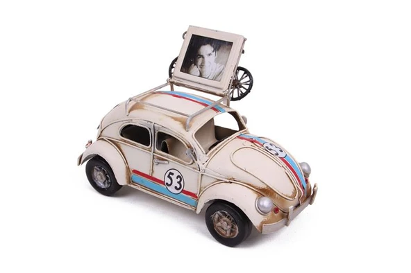 Dekoratif Metal Araba Çerçeveli Vintage Ev Ofis Hediyelik - Resim 2