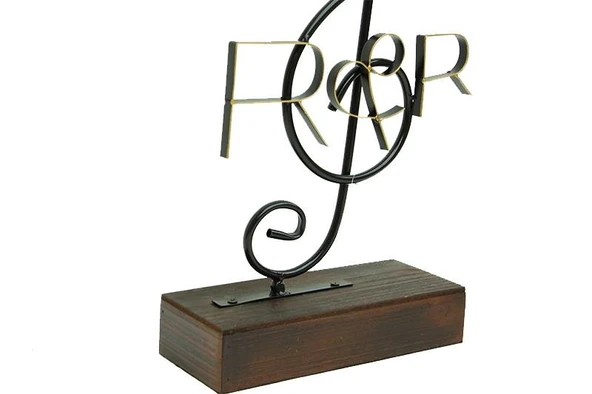 Obje Sol Anahtar Ahşap Standlı Biblo Dekoratif Ev Ofis Hediyelik - Resim 3