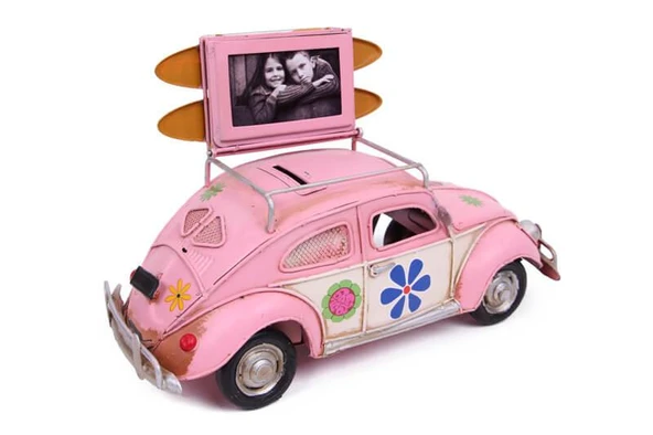 Dekoratif Metal Araba Çerçeveli ve Kumbaralı Hediyelik - Resim 3