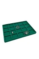 Süet Kumaş Yeşil Renkli 34/24 cm 20 Bölmeli Takı Sergileme Tablası ürün görseli