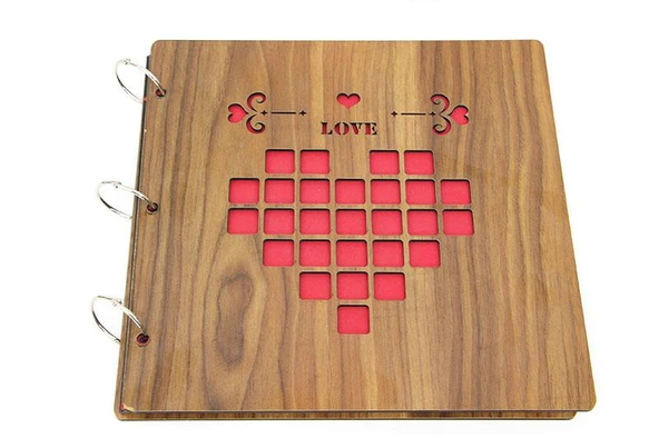 Albüm Ahşap Kapaklı Yatay Temalı Dekoratif Hediyelik ürün görseli 1