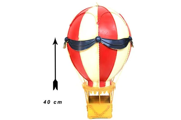 Dekoratif Metal Sıcak Hava Balonu Vintage Biblo Ev Ofis Hediyelik - Resim 3
