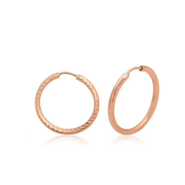 ​925 Ayar Gümüş Rose Küçük Burgu Halka Küpe ürün görseli 1