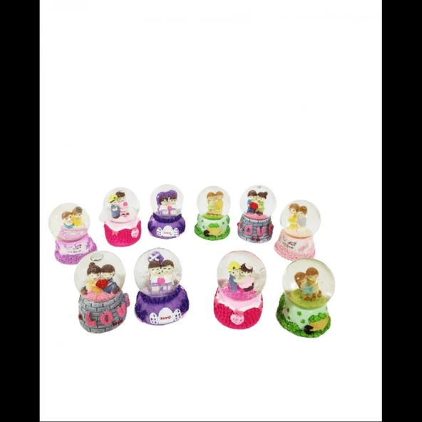 Dekoratif Mini Boy Sevgililer Kar Küresi ürün görseli 1