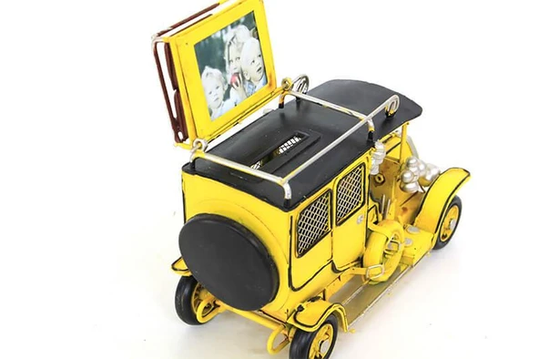 Dekoratif Metal Araba Kumbara Çerçeveli Hediyelik - Resim 3