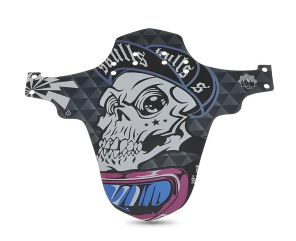 Wake Mtb Bisiklet Çamurluk Trekking Ön Veya Arkaya Takılabilir 4 Adet Cırt Kelepçe Hediyeli Skulls Kurukafa - Resim 7