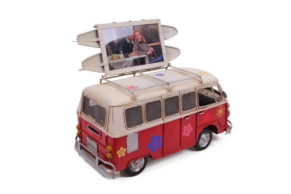 Dekoratif Metal Minibüs Çerçeveli Biblo Kumbaralı - Resim 3