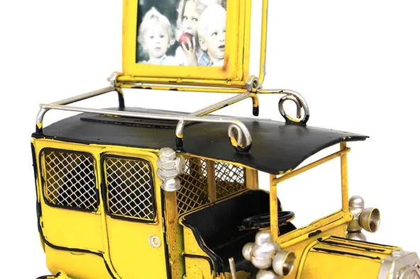 Dekoratif Metal Araba Kumbara Çerçeveli Hediyelik - Resim 4