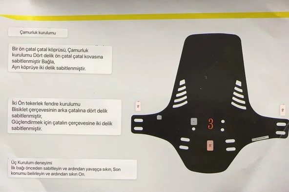 Wake Mtb Bisiklet Çamurluk Trekking Ön Veya Arkaya Takılabilir 4 Adet Cırt Kelepçe Hediyeli Skulls Kurukafa - Resim 3