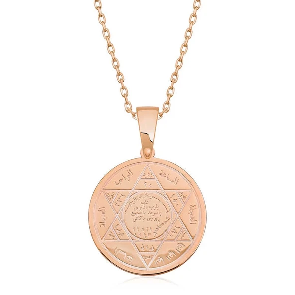 ​925 Ayar Gümüş Süleyman Mührü Gümüş Kolye ürün görseli 1