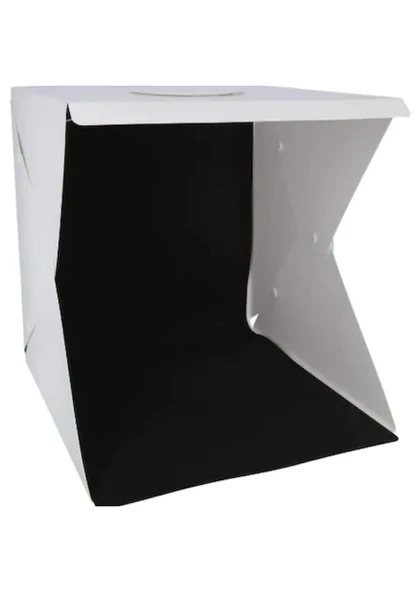 20 x 20 CM Profesyonel Stüdyo Led Işıklı Çift Sıra Ürün Fotoğraf Çekim Çadırı - 1