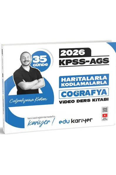Edu Kariyer Coğrafyanın Kodları 2026 KPSS-AGS 35 Günde Haritalarla Kodlamalarla Coğrafya Video Ders Kitabı ürün görseli