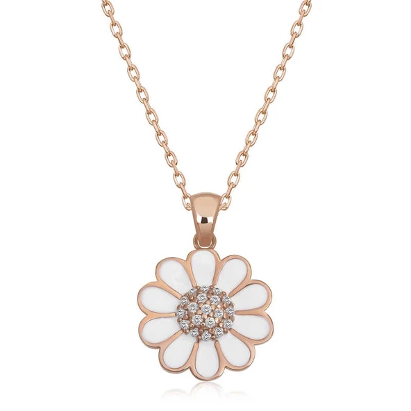 925 Ayar Gümüş Papatya Kadın Gümüş Kolye ürün görseli 1