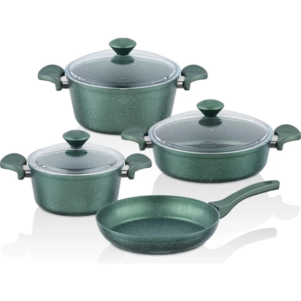 Taç Maxx Cook Haki 7 Parça Granit Tencere Seti - 4