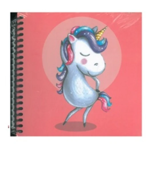 Paklon Tasarım Defter 14 x14 cm Siyah sayfa Unikorn 50 Yp.
