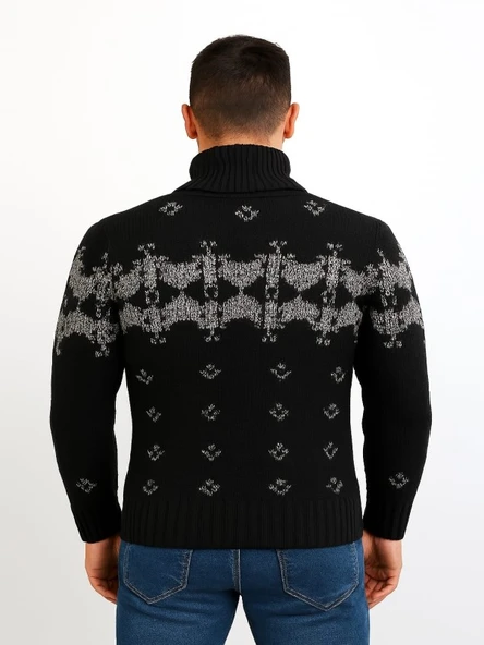 Tarz Cool T00575 Erkek Desenli Triko Hırka - Resim 4