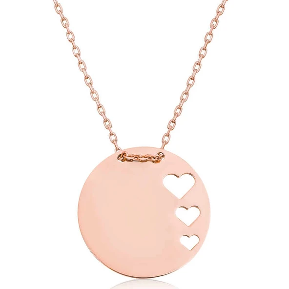 925 Ayar Gümüş Çember Kalp Kadın Gümüş Kolye ürün görseli 1