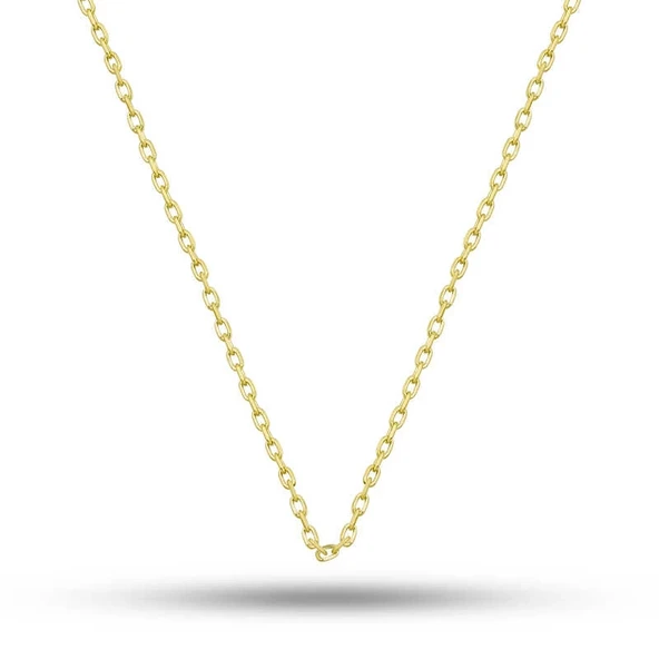 Gümüş Gold 0.30 Mikron 45 Cm Forse Kadın Zincir - Resim 2