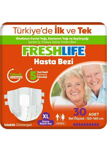 FRESHLİFE BELBANTLI XL 120 ADET YETİŞKİN HASTA BEZİ