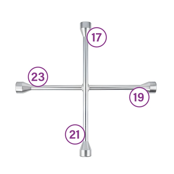 Universal Uyumlu İstavroz Bijon Anahtarı 4 Lü Ksa 17x19x21x23 - 1