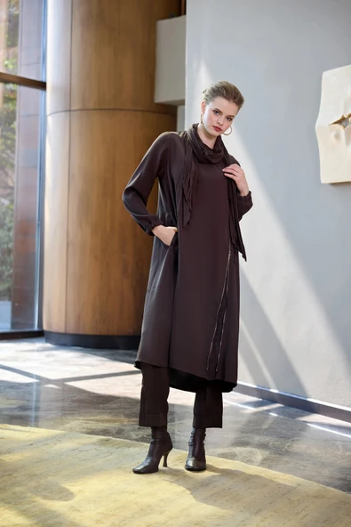 Misswhence Nakış Detaylı Tunik Takım 38028 siyah - Resim 3