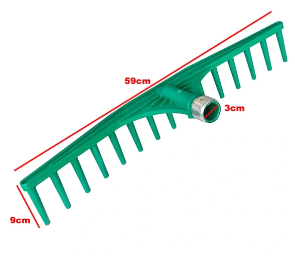Metal Bilezikli Plastik Büyük Tırmık 59 cm 15 Diş (Sapsız) - 2