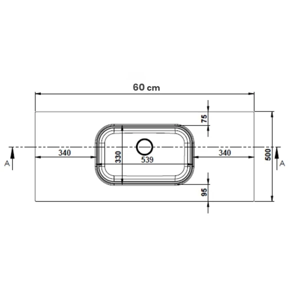 Real Stone Pure Etajerli 60x50 Antrasit Granit Banyo Lavabosu - 2