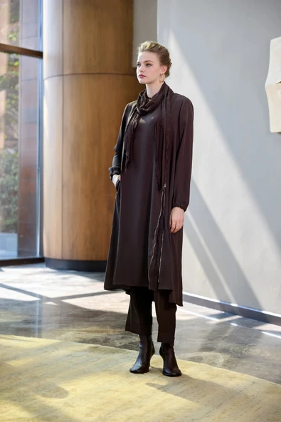 Misswhence Nakış Detaylı Tunik Takım 38028 kahve ürün görseli 1