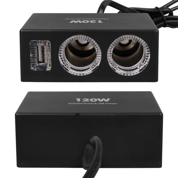 Olesson 1522 12-24V 120 Watt 2'Li Araç Çakmak Çoklayıcı - 4