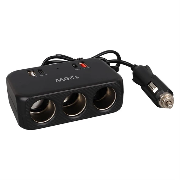 Olesson 1656 12-24V 120 Watt 3'Lü Araç Çakmak Çoklayıcı - 2