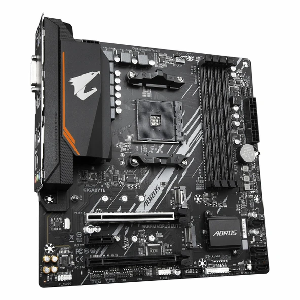 Gigabyte B550M Aorus Elite DDR4 (4733MHz)OC M.2 DVI/HDMI PCIe 4.0 AM4 mATX Anakart - Resim 3