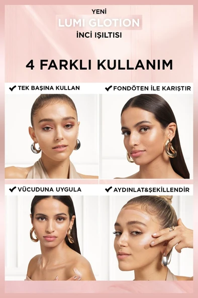L'Oreal Paris Glotion All-in-one Doğal Işıltı 902 - Light Glow 40 ml Highlighter, Likit Aydınlatıcı - 4