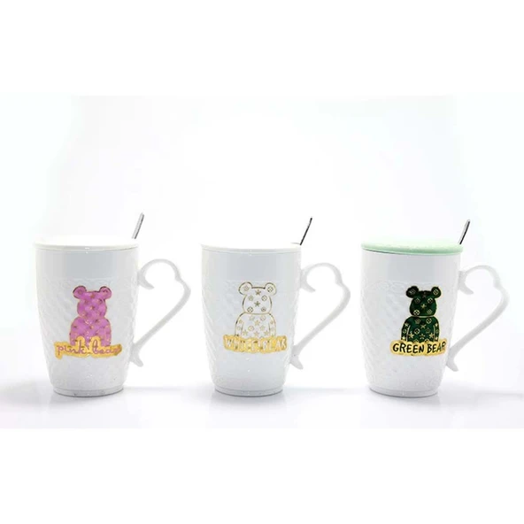 Ayıcık Tasarımlı Porselen Kupa Bardak Alk1279 Dekoratif Hediyelik ürün görseli 1