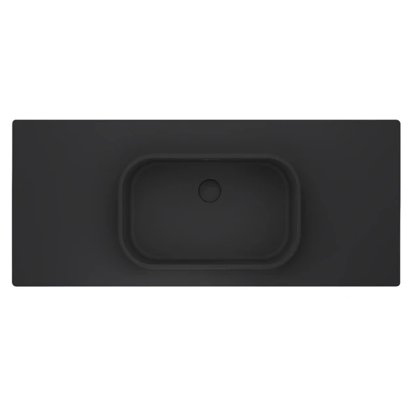 Real Stone Pure Etajerli 60x50 Antrasit Granit Banyo Lavabosu