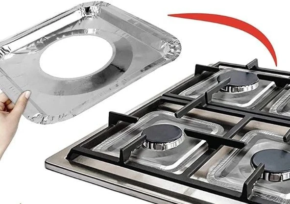 Kare Ocak Üstü Yağ Koruyucu Alüminyum Levha 23*23 cm 10 Adet - 3