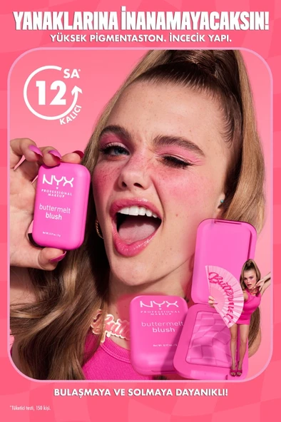 NYX Professional Makeup Buttermelt Blush Kremsi pembe Pudra Allık - 02 Butta Together - 3