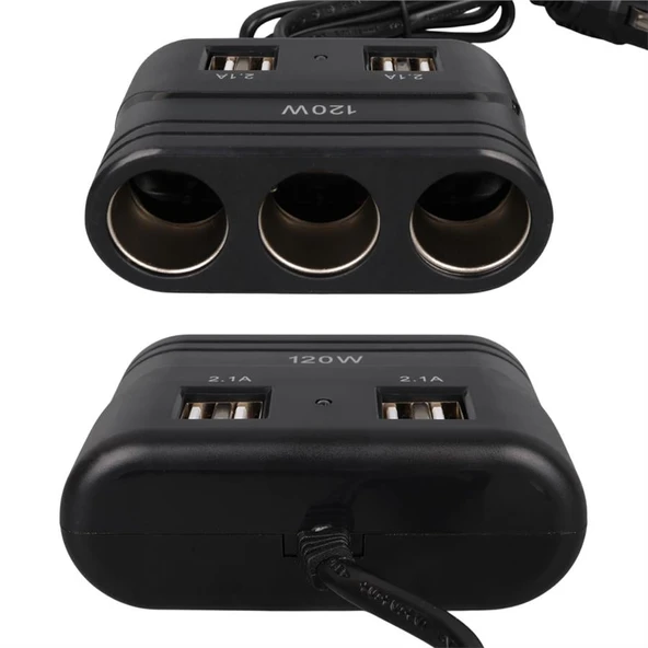 Olesson 1678 12-24V 120 Watt 3'Lü Araç Çakmak Çoklayıcı - 4