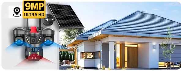 O-Kam 7070 128GB 9MP Lens 3 Kamera UltraHD 4G Solar Akıllı Güvenlik Kamerası - Resim 8