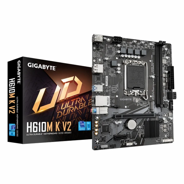 Gigabyte H610M K V2 DDR5 (5600MHz)OC M.2 HDMI/DP PCIe 4.0 1700P mATX Anakart ürün görseli 1