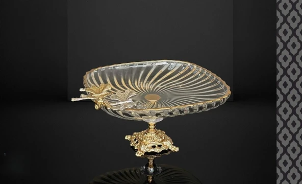 Efegil Tropik Mix Gold 25x25x15cm Cam Kare Ayaklı Sunumluk ürün görseli 1