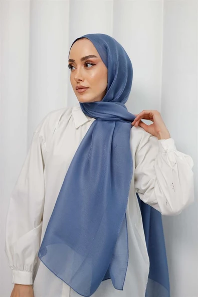 Abiye Şal Açık İndigo - Resim 5