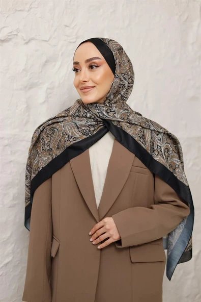 Etnik Desen Larisa Şal Sütlü Kahve - Resim 3