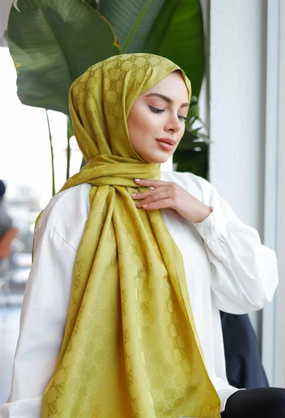 Dama Desen Şal Yağ Yeşili ürün görseli