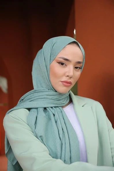 B Desen Şal Mint - 2
