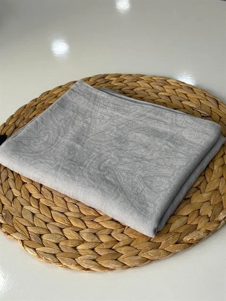 Pamuk Etro Kraş Şal Gümüş Gri ürün görseli