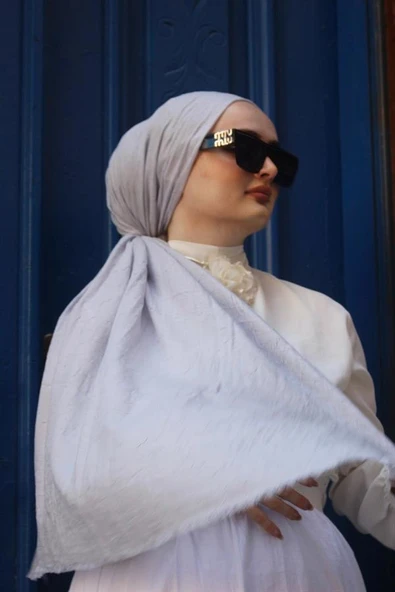 Bambu Kraş Şal Gümüş Gri 96 - 2