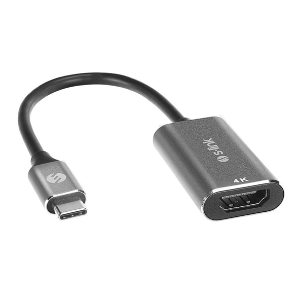 S-link SW-U512 4K 30Hz Gri Metal Type-C to 4K HDMI Adaptör