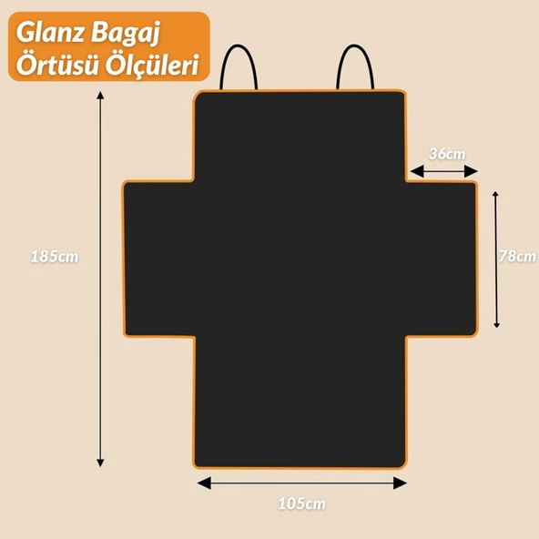 Glanz Araba Bagaj Koruma Örtüsü Suya Dayanıklı Kolay Temizlenebilir Oto Araç Bagaj Örtü 185 105 cm - 6
