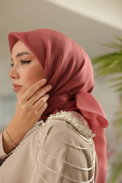 Abiye Eşarp Gül Kurusu - 6